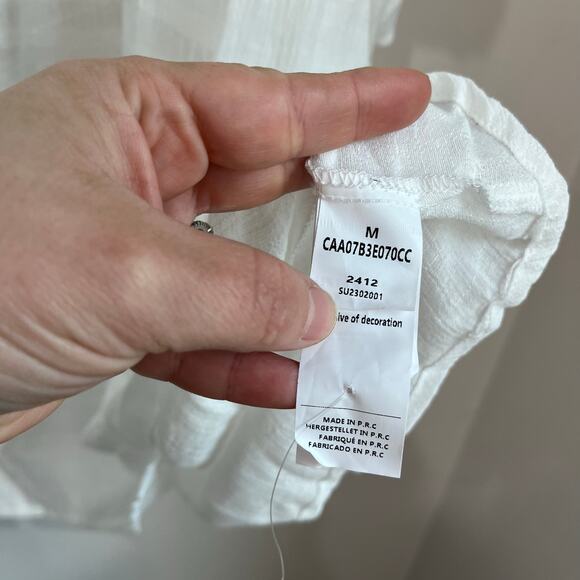 Cupshe White Ladder Cutout Tiered Cover Up Beach Shirt Dress Size M Resort - Picture 8 of 9